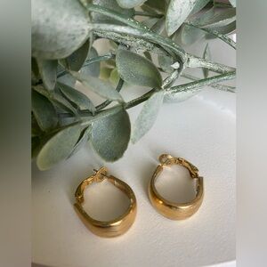 Trifari Vintage gold tone hoop earrings